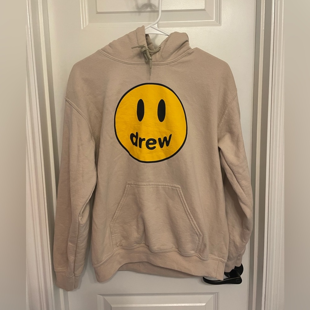 tan drew smiley hoodie